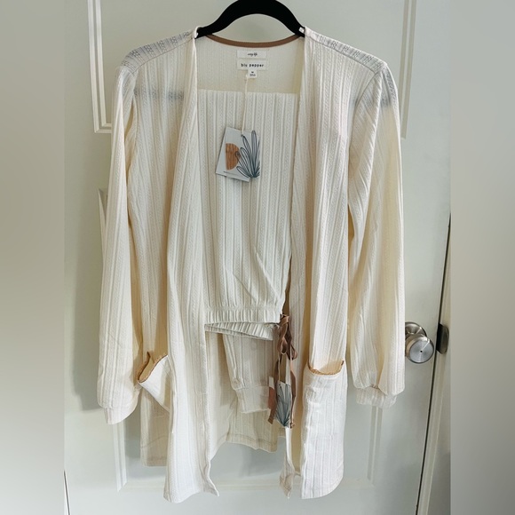 Blu Pepper Cream Knit 2pc Lounge Set - Picture 4 of 15